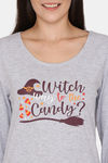Rosaline Just Treats Knit Cotton Pyjama Set -Grey Melange — thumbnail 8